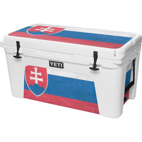 Slovakia Flag Distressed YETI Tundra 75 Hard Cooler Skin